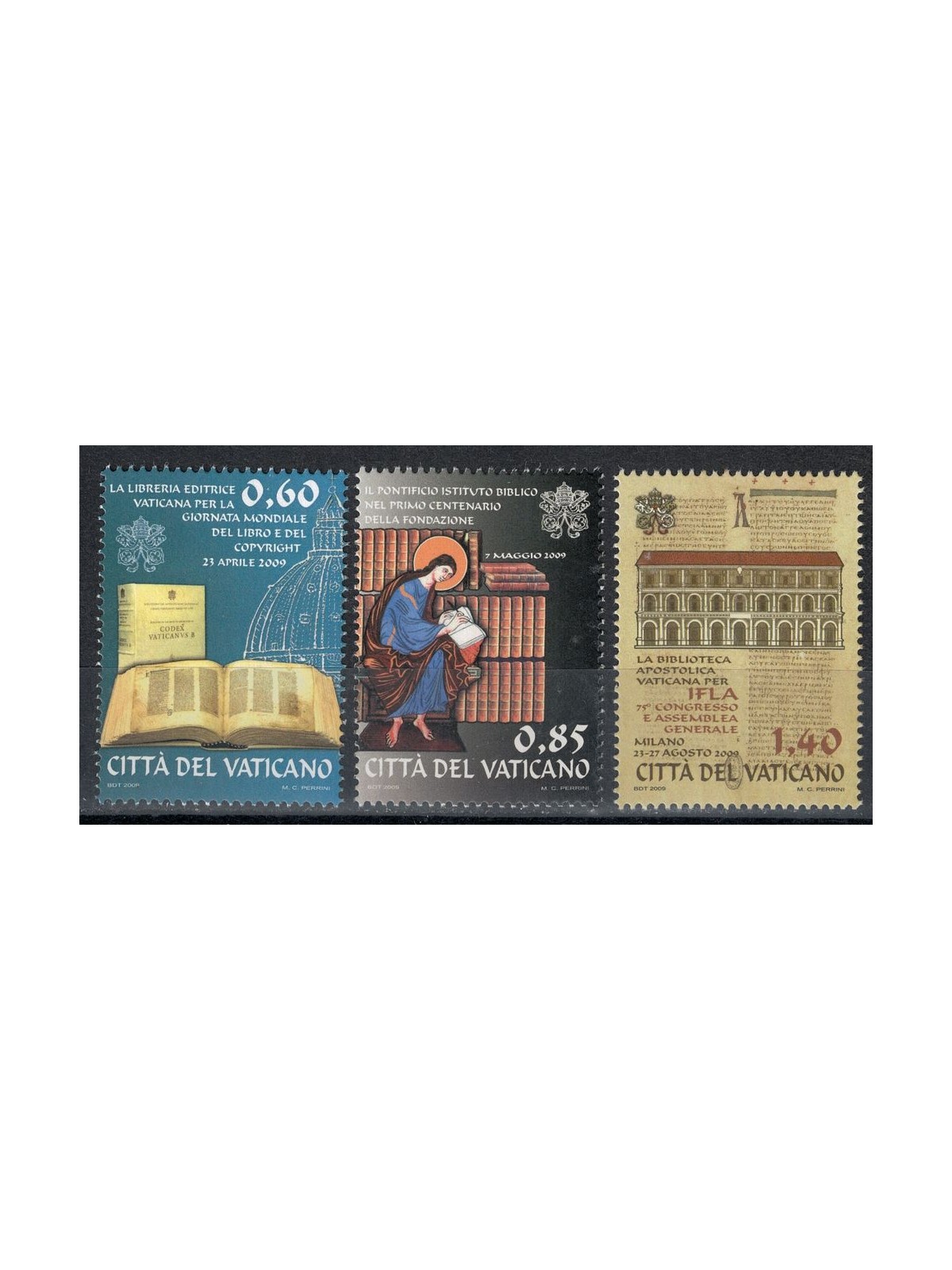 VATICANO 2009 Giornata mondiale del libro 3v MNH**