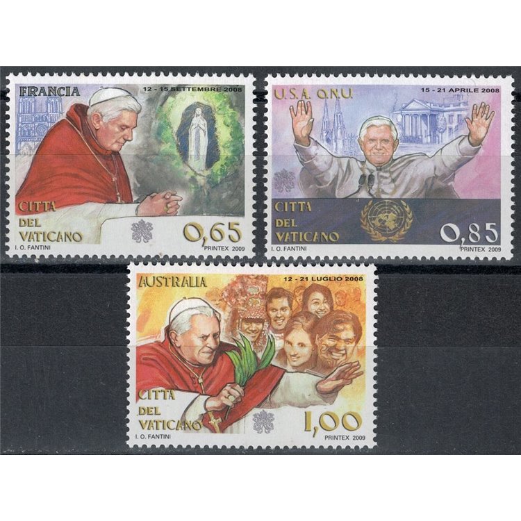 VATICAN 2009 Pope's Travels 3v MNH**