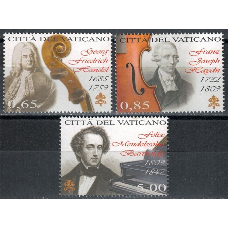 VATICAN 2009 Music Day 3v MNH**