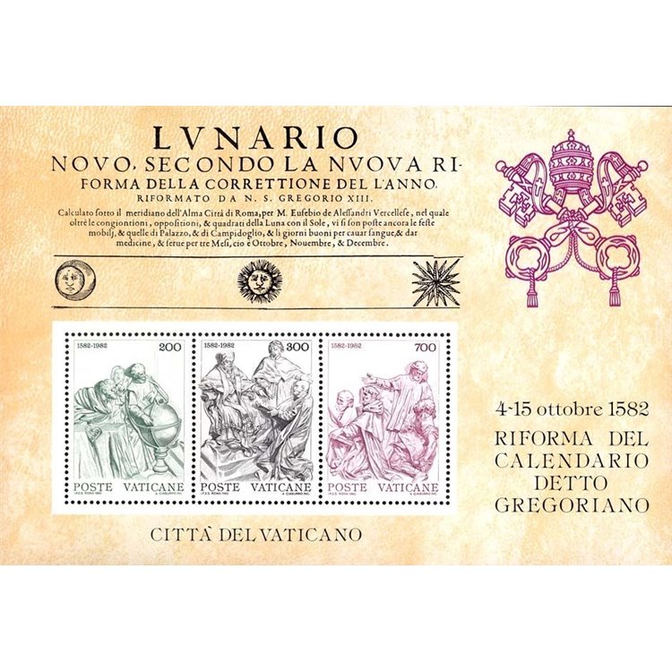 VATICAN 1982 Gregorian Calendar s/s MNH**