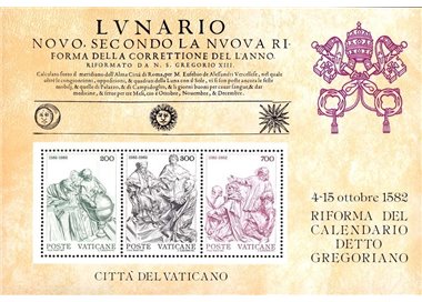 VATICAN 1982 Gregorian Calendar s/s MNH**