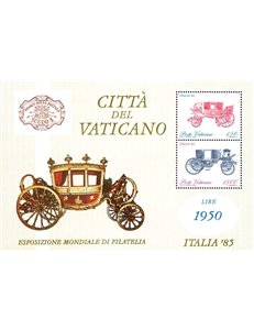 VATICAN 1985 Philatelic Exhibition s/s MNH**