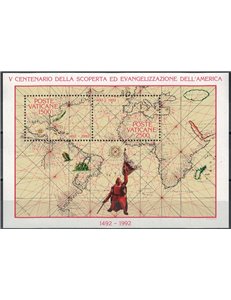 VATICANO 1992 Evangelizzazione e scoperta dell'America BF MNH**