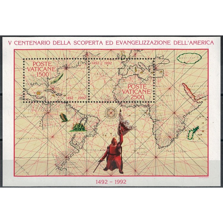 VATICAN 1992 Evangelization and discovery of America s/s MNH**