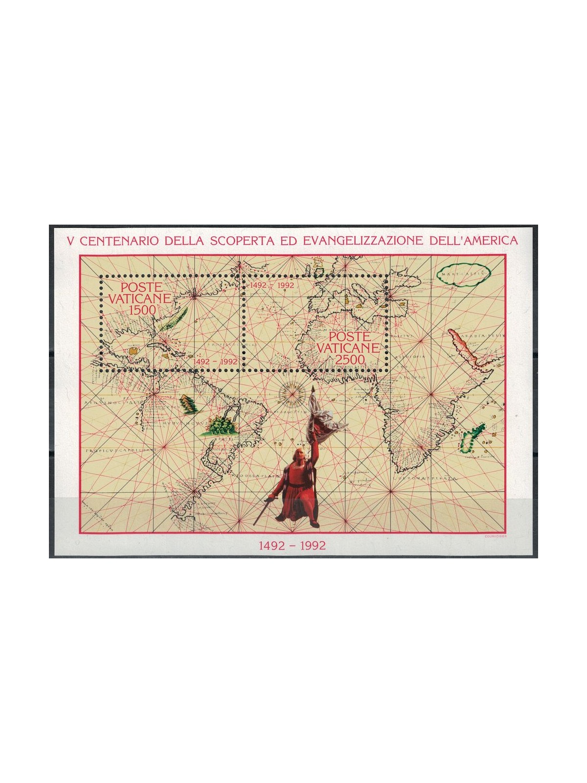 VATICANO 1992 Evangelizzazione e scoperta dell'America BF MNH**