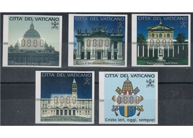 VATICAN 2000 Basilicas, automatic stamps 5v MNH**