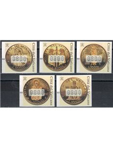 VATICAN 2001 Gold coins, automatic stamps 5v MNH**