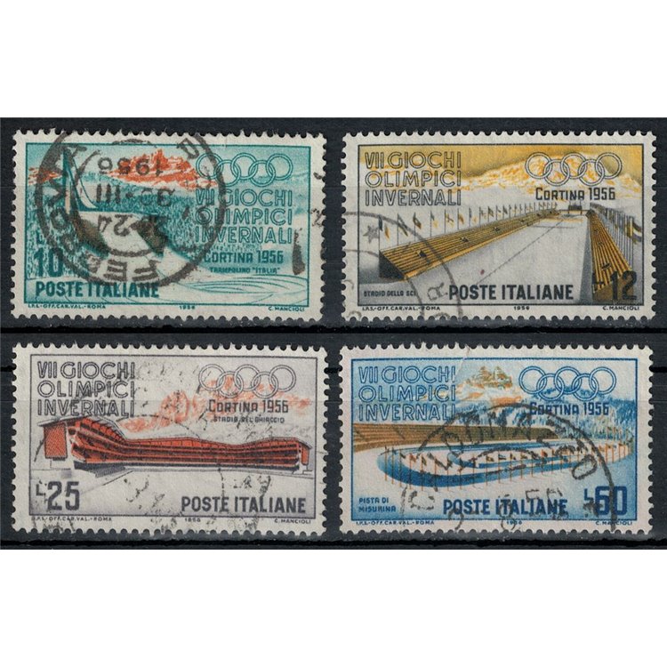 ITALY 1956 Winter Olympic Games 4v us