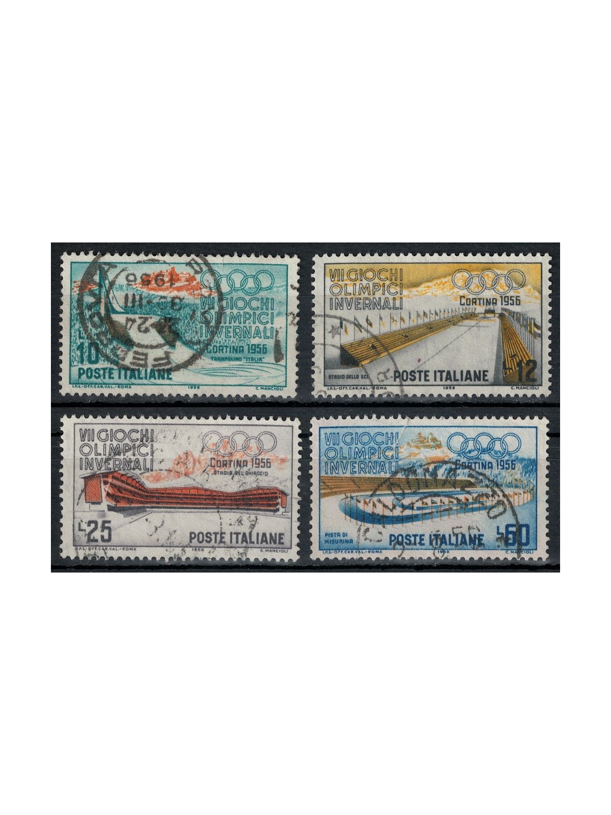 ITALY 1956 Winter Olympic Games 4v us