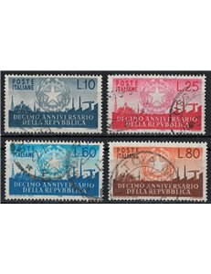 ITALY 1956 Anniversary of the Republic 4v us
