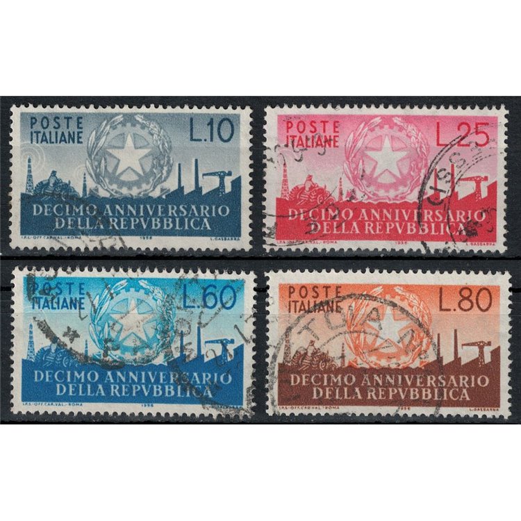 ITALY 1956 Anniversary of the Republic 4v us