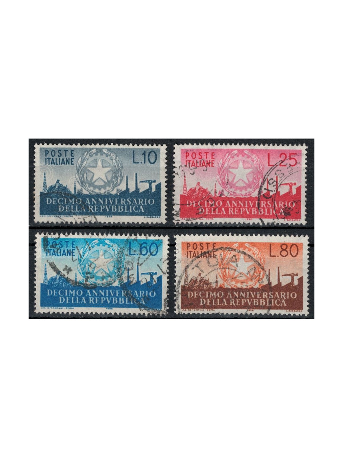 ITALY 1956 Anniversary of the Republic 4v us
