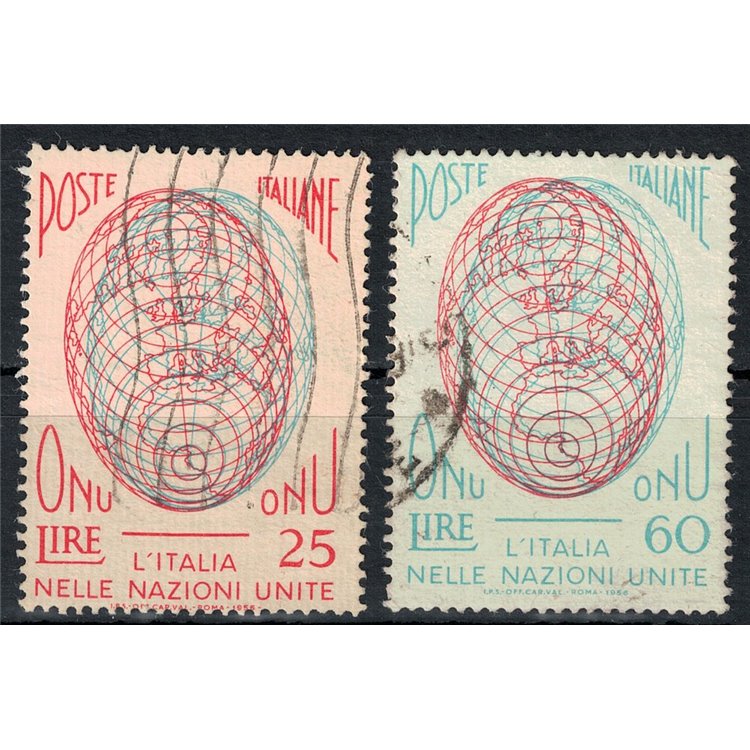 ITALY 1956 Italy's admission to the UN 2v us