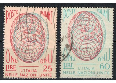 ITALY 1956 Italy's admission to the UN 2v us