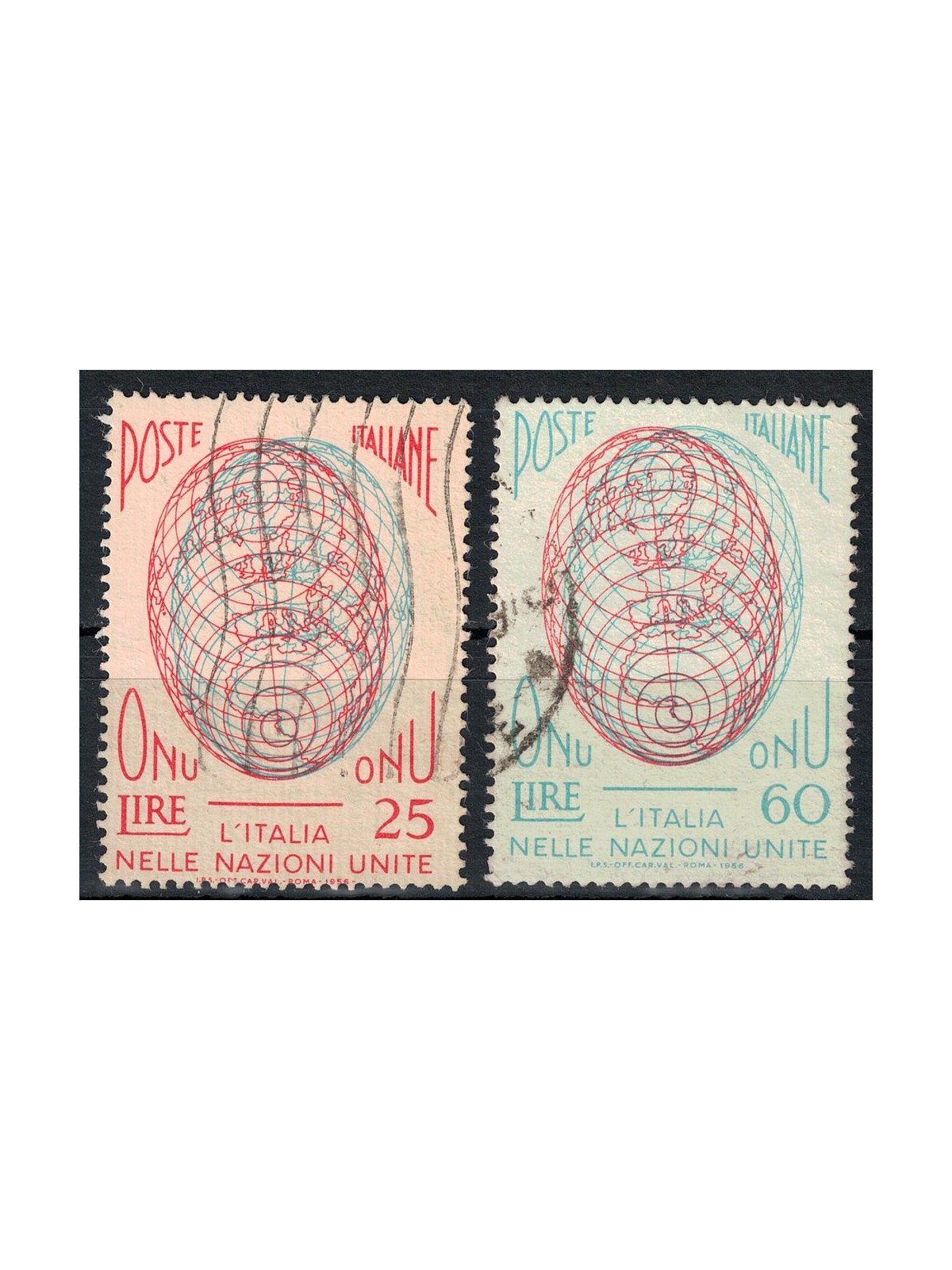 ITALIA 1956 Ammissione Italia all'ONU 2v us
