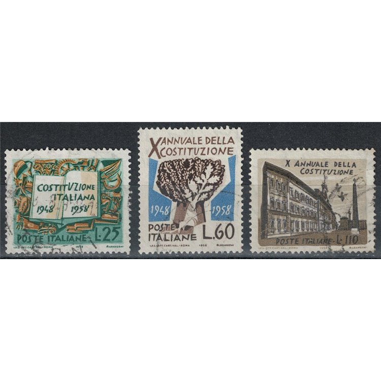 ITALY 1958 Italian Constitution 3v us