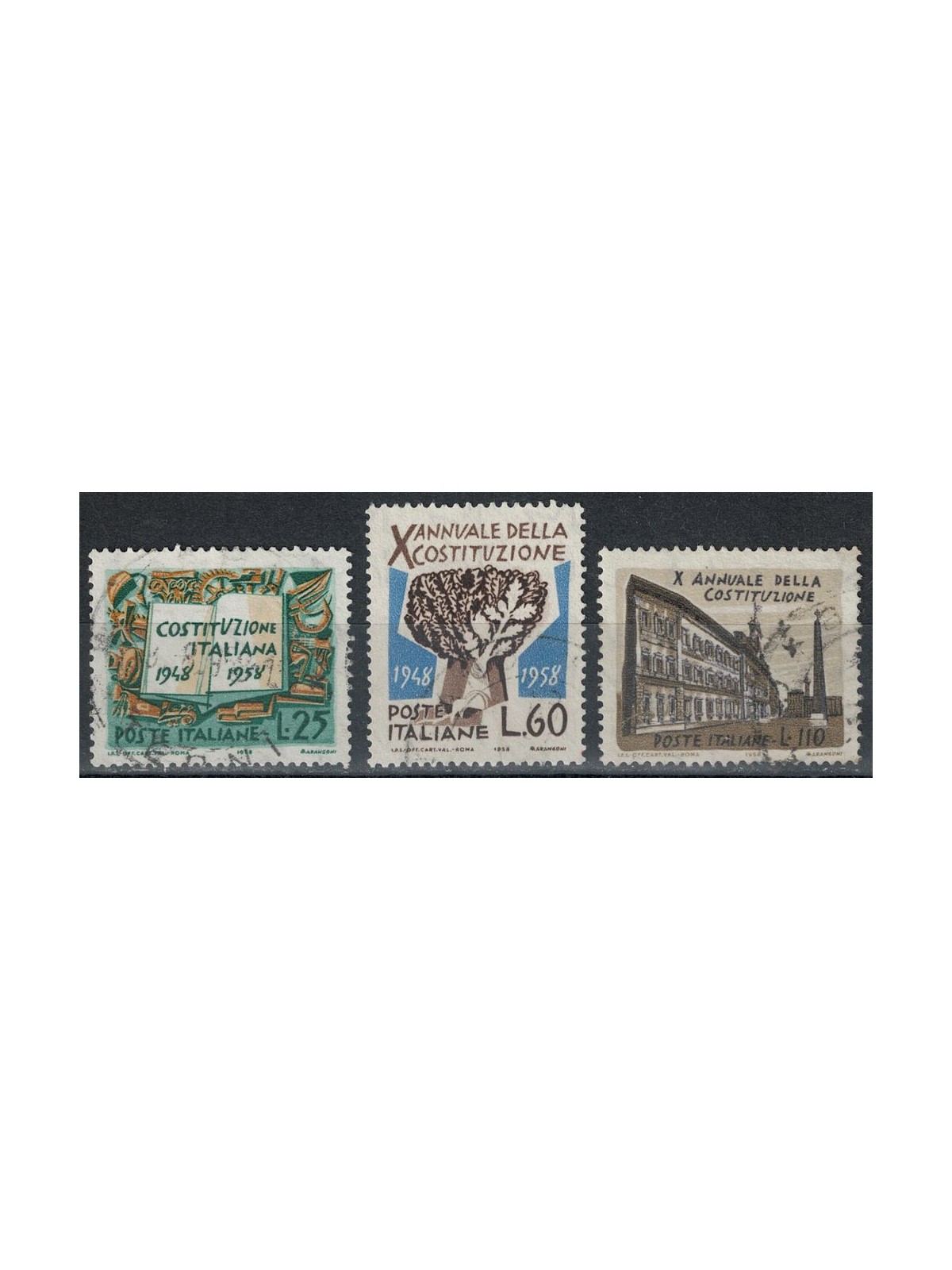 ITALY 1958 Italian Constitution 3v us