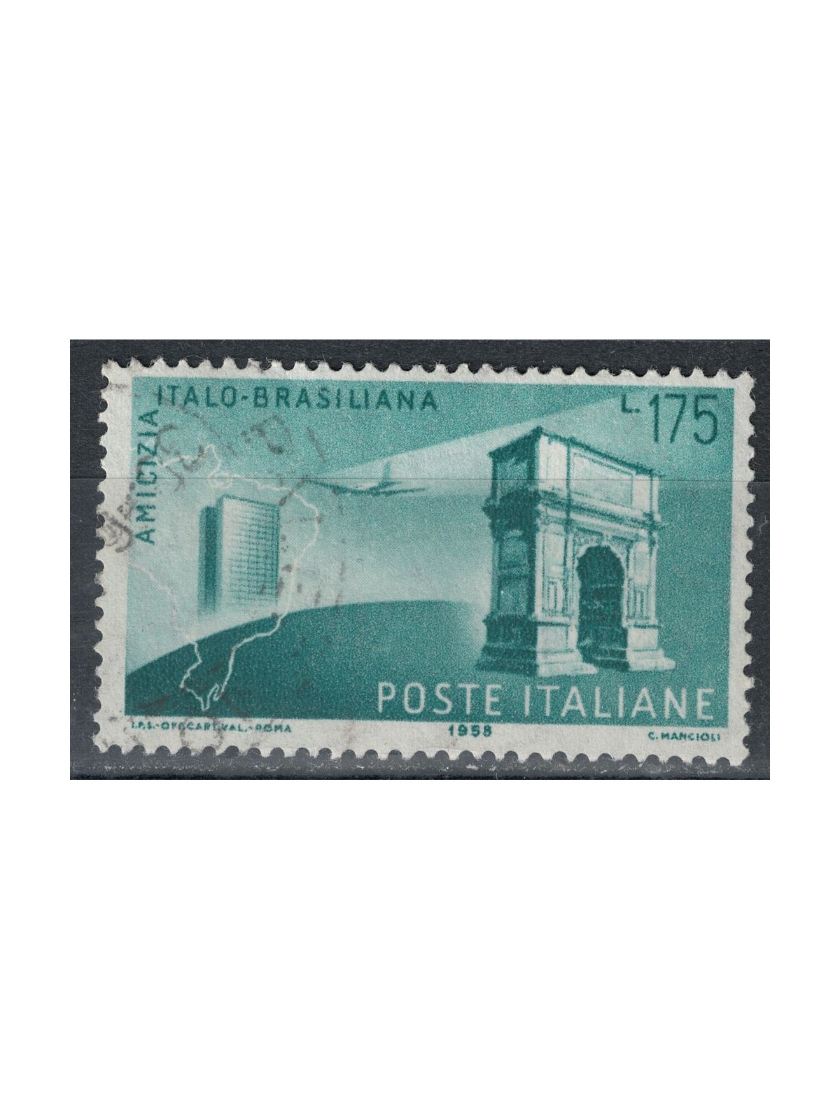 ITALY 1958 Italian-Brazilian friendship us
