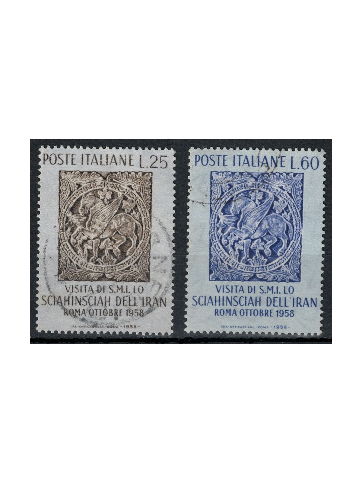 ITALIA 1958 Scià dell'Iran 2v us