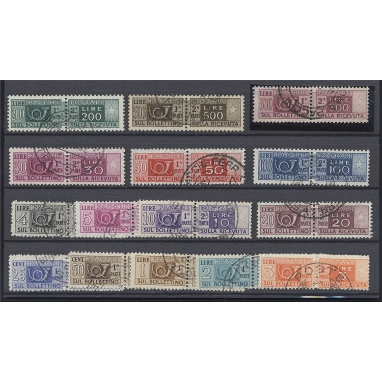 ITALY 1946-51 Postal parcels (wheel) 15v us