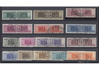 ITALY 1946-51 Postal parcels (wheel) 15v us
