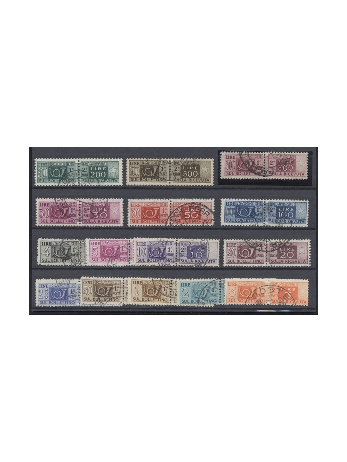 ITALIA 1946-51 Pacchi postali (ruota) 15v us