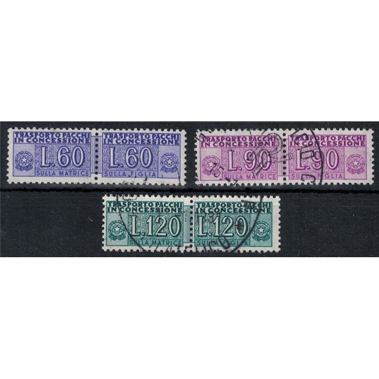 ITALY 1958 Concessionary parcels 3v us