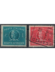 ITALIA 1947 Recapito autorizzato 2v us