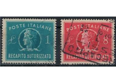 ITALY 1947 Authorized delivery 2v us