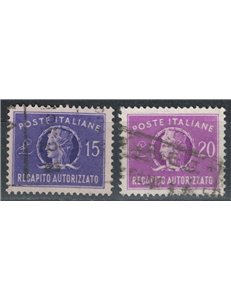 ITALY 1949-52 Authorized delivery 2v us