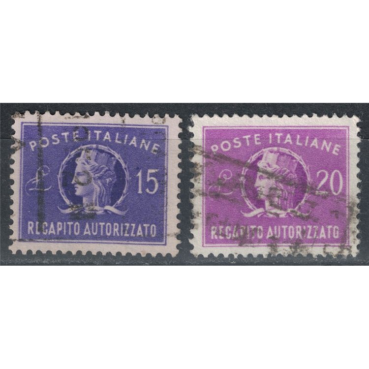 ITALY 1949-52 Authorized delivery 2v us