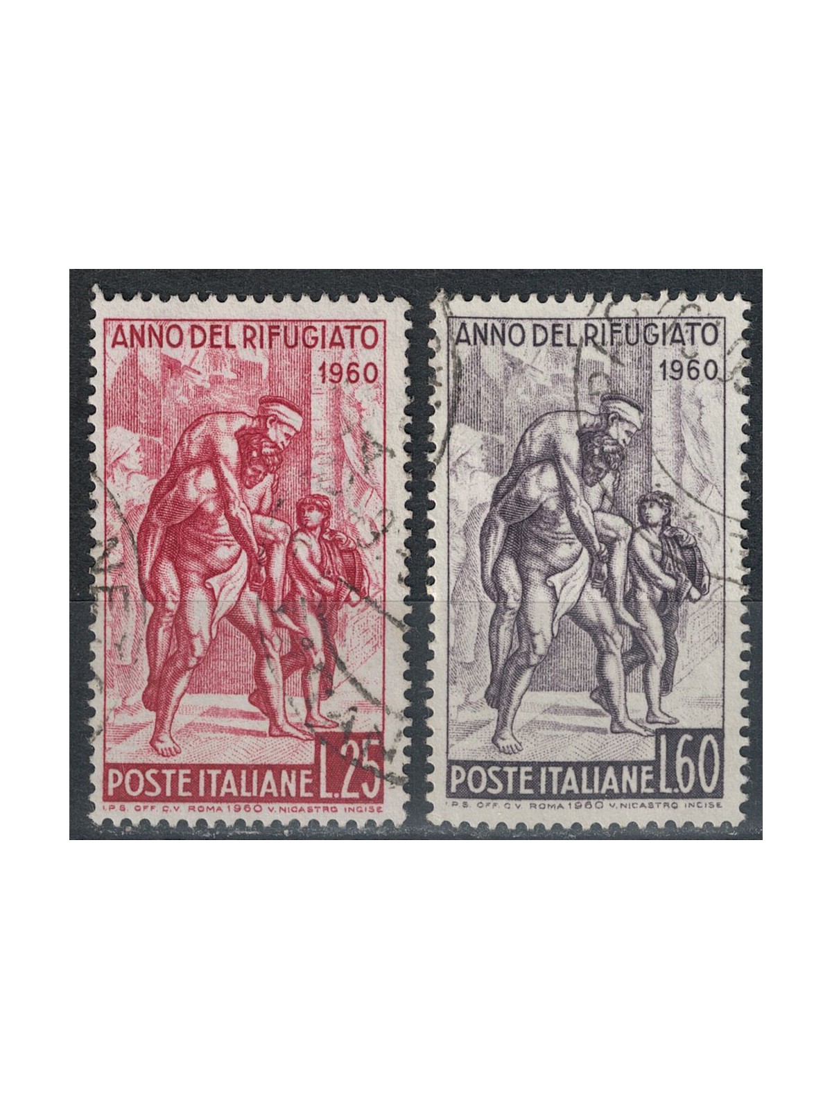 ITALY 1960 World Refugee Year 2v us