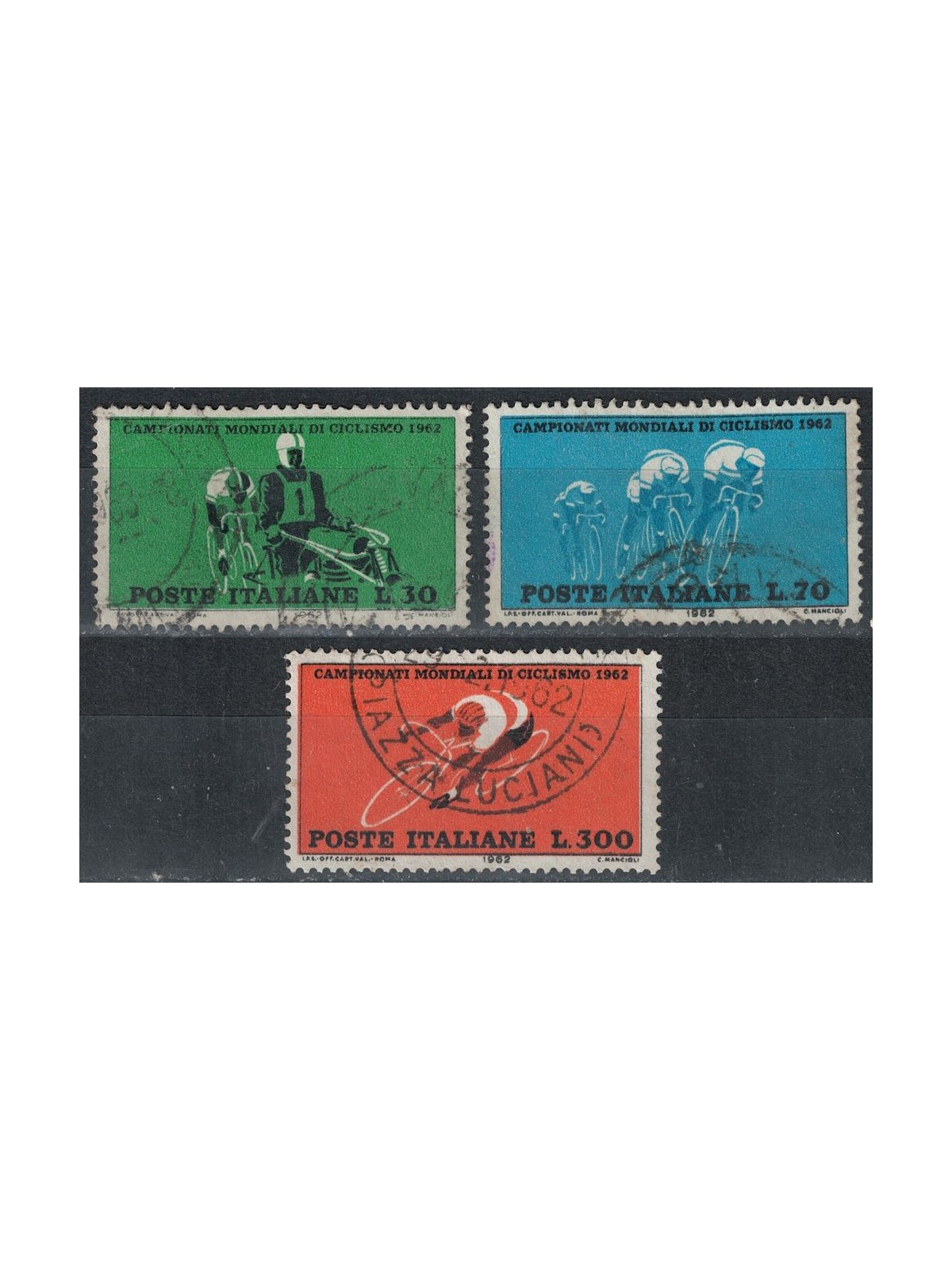 ITALIA 1962 Campionati mondiali di ciclismo 3v us
