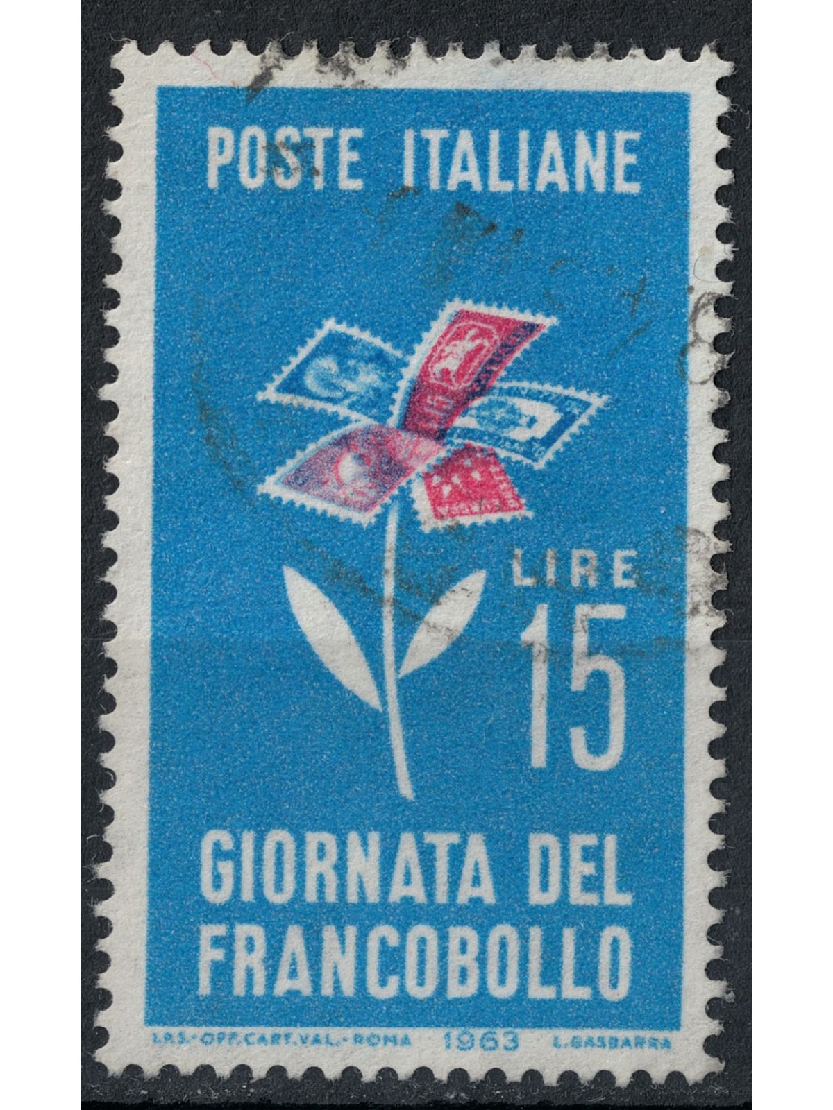 ITALIA 1963 Giornata del francobollo us