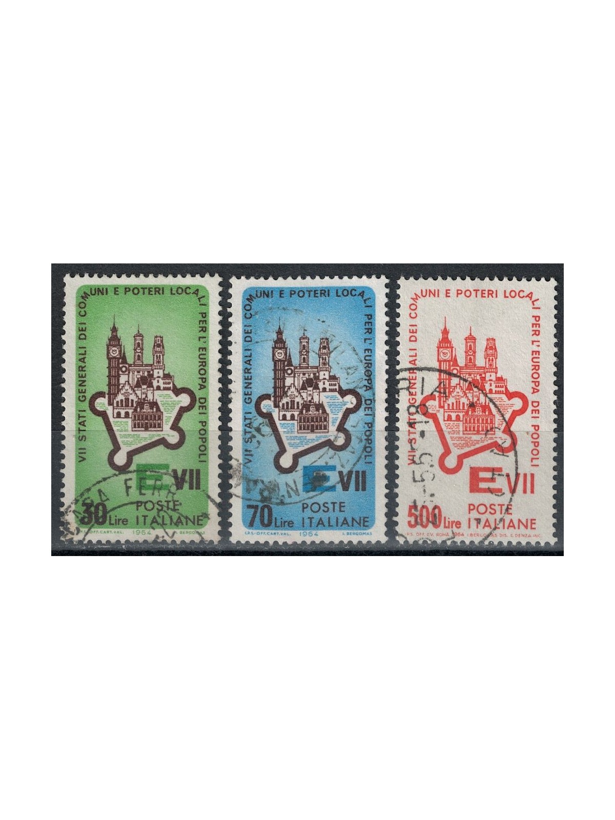 ITALY 1964 Assembly of the Commons of Europe 3v us