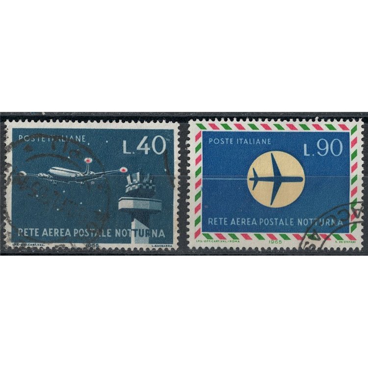 ITALY 1965 Night Postal Airline 2v US