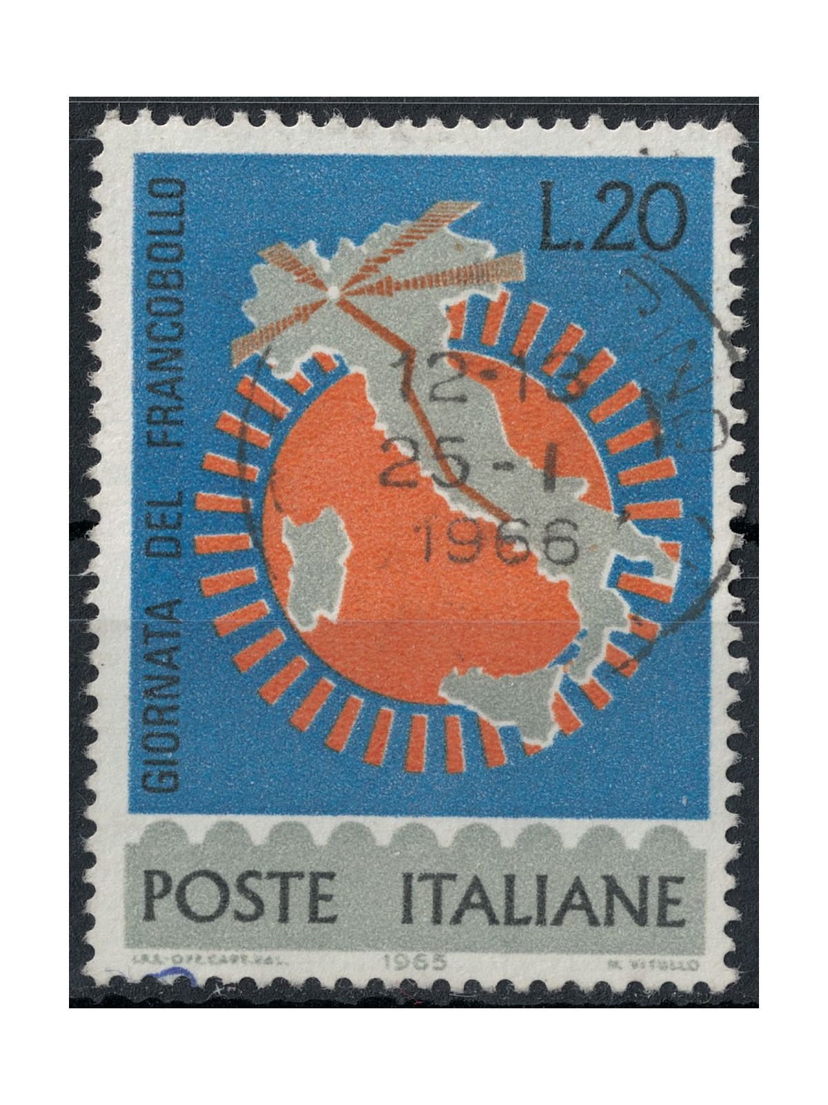 ITALIA 1965 Giornata del francobollo us