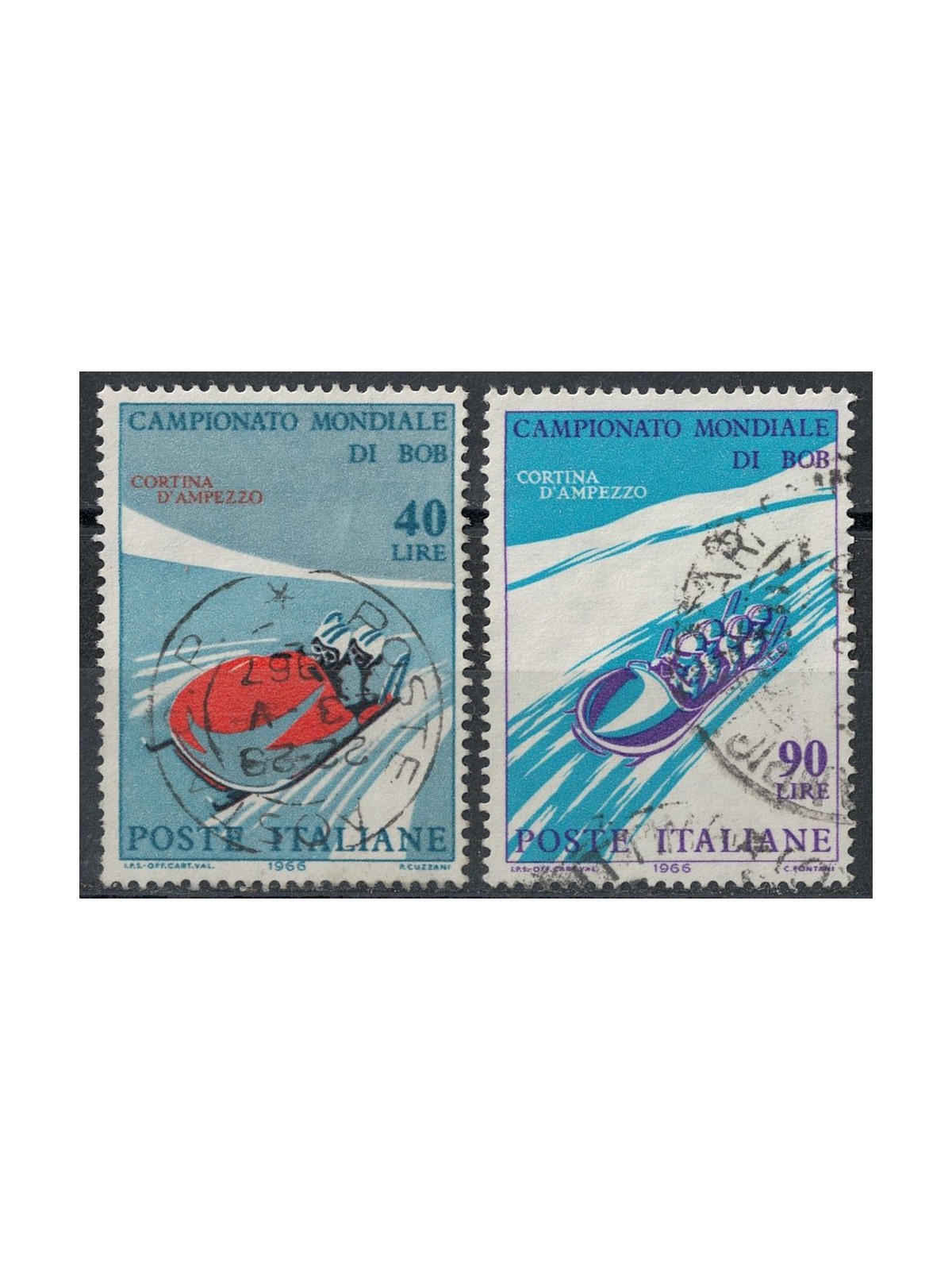 ITALY 1966 World Bobsleigh Championships 2v us