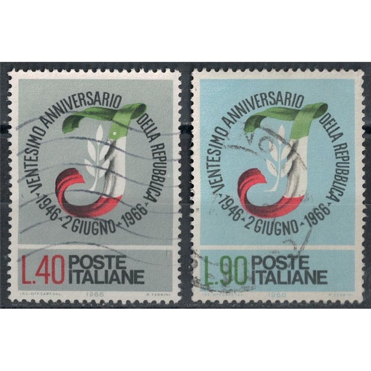 ITALY 1966 Twentieth Anniversary of the Republic 2v us