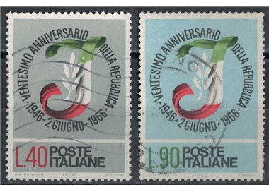 ITALY 1966 Twentieth Anniversary of the Republic 2v us