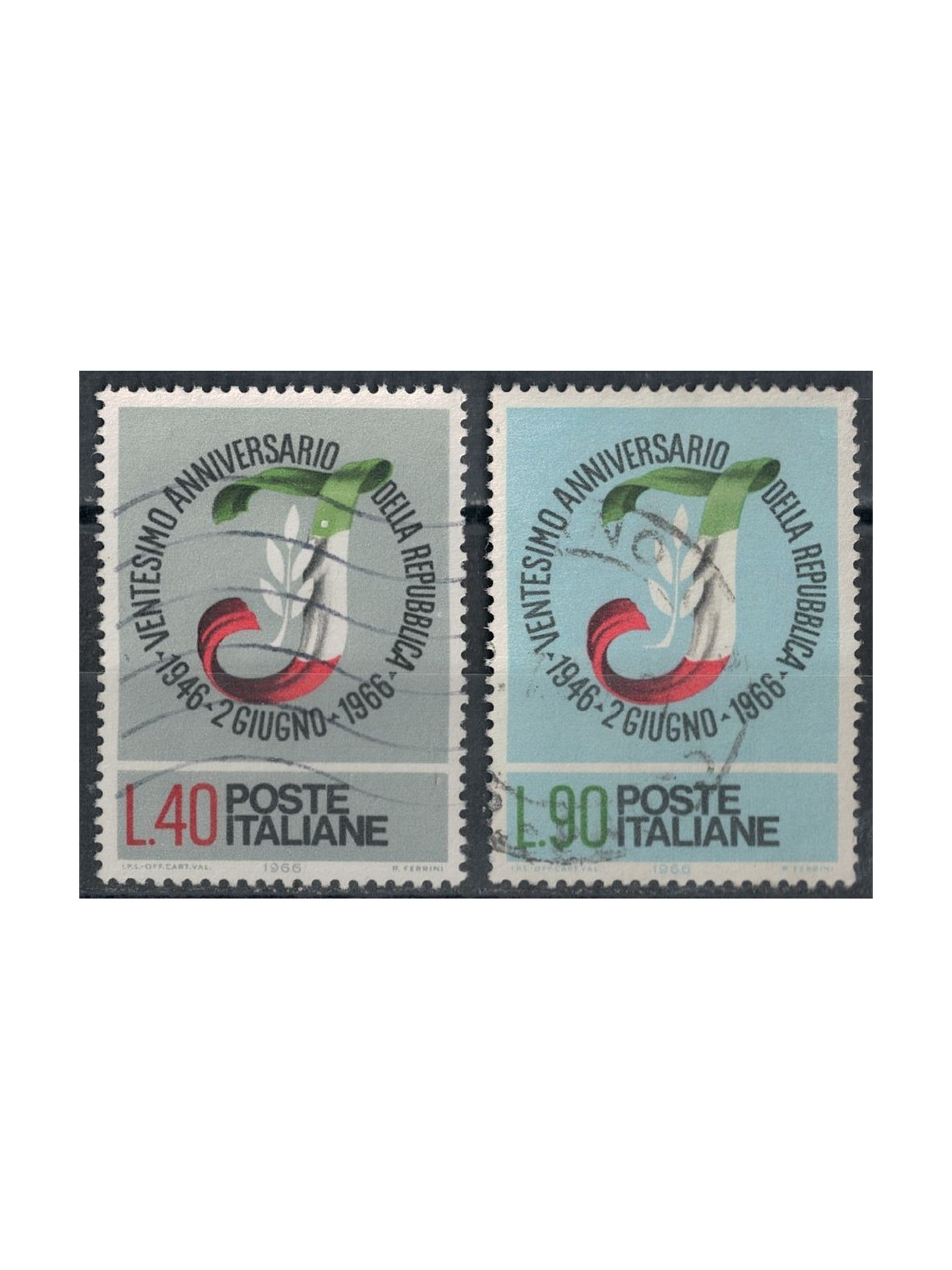 ITALY 1966 Twentieth Anniversary of the Republic 2v us