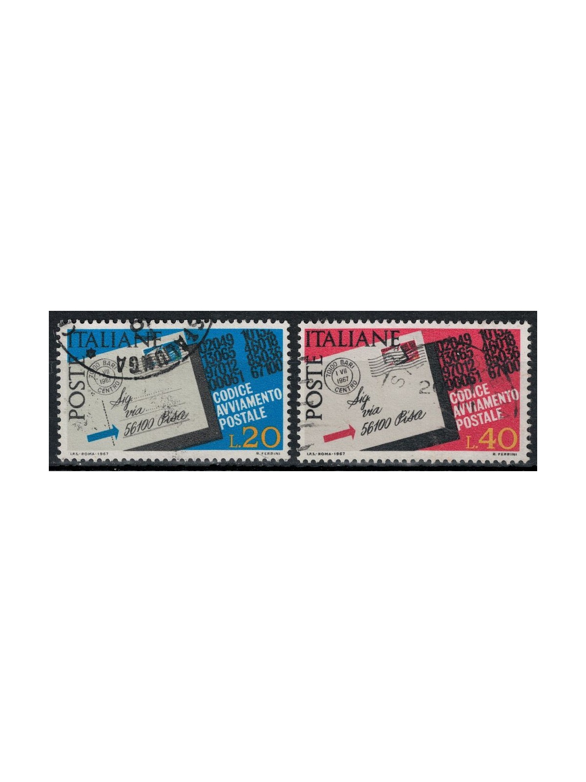 ITALIA 1967 Codice di avviamento postale 2v us