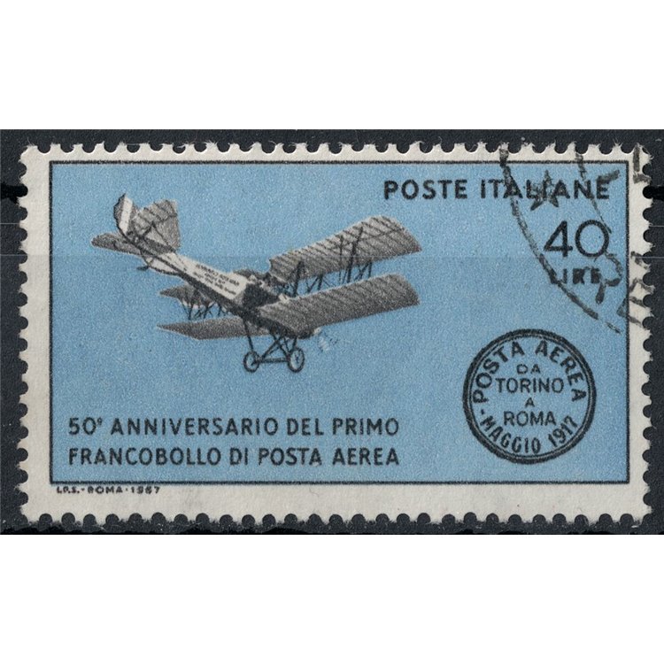 ITALIA 1967 Primo francobollo di posta aerea us