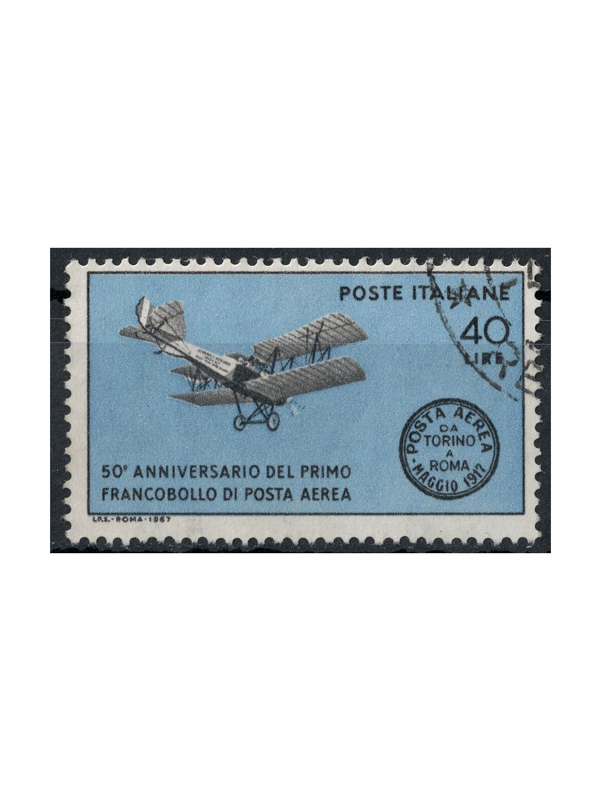 ITALIA 1967 Primo francobollo di posta aerea us