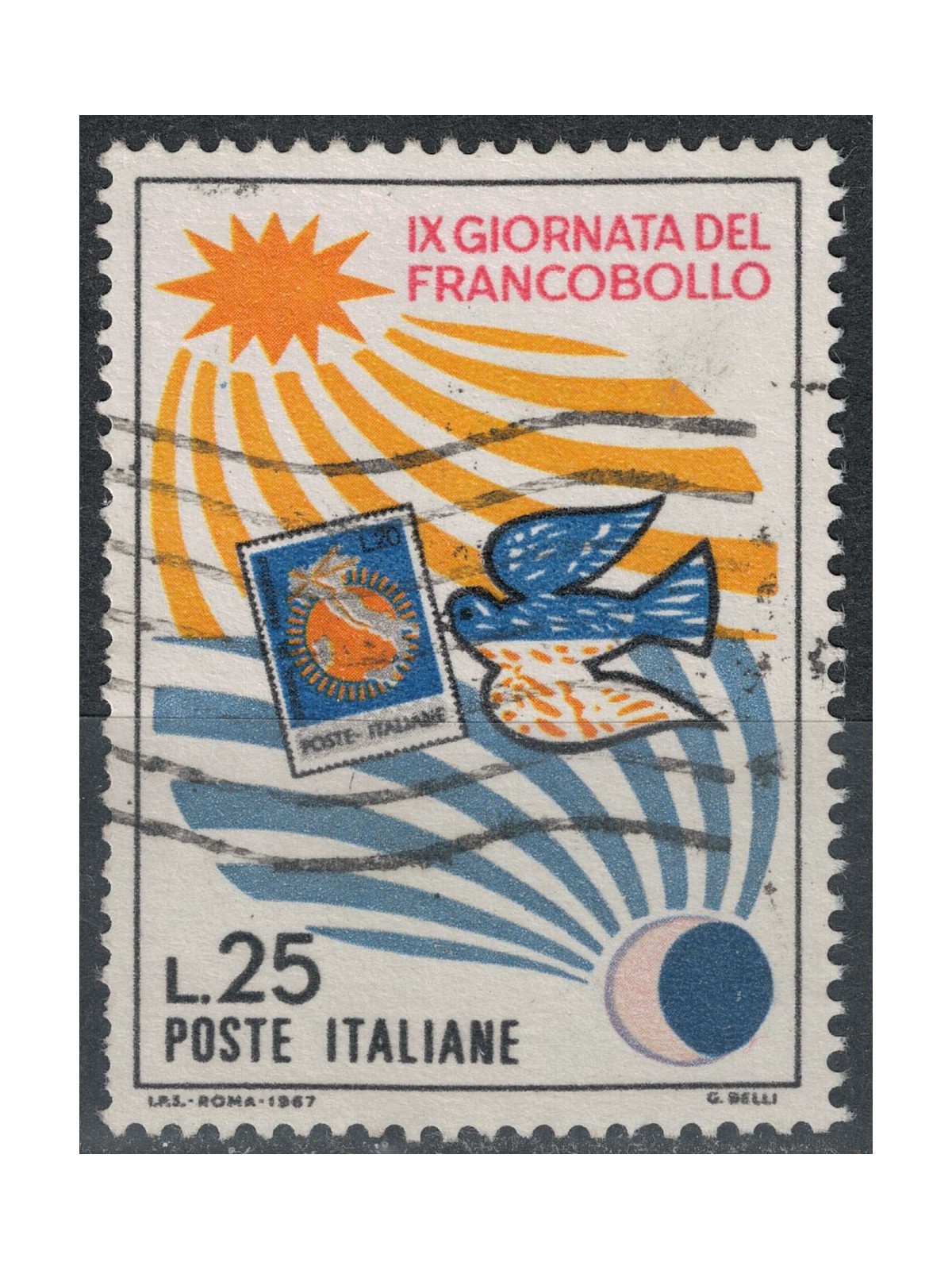ITALIA 1967 Giornata del francobollo us