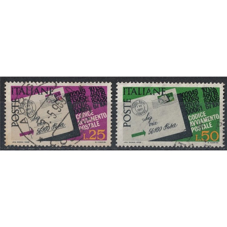 ITALIA 1968 Codice di avviamento postale 2v us