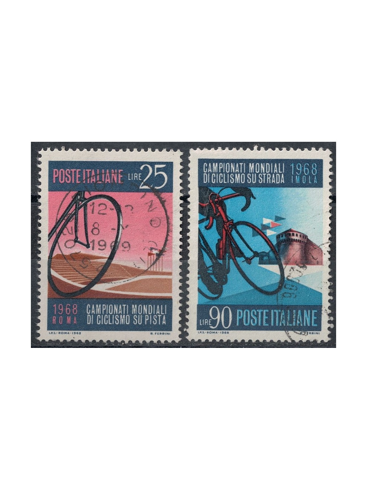 ITALY 1968 World Cycling Championships 2v us