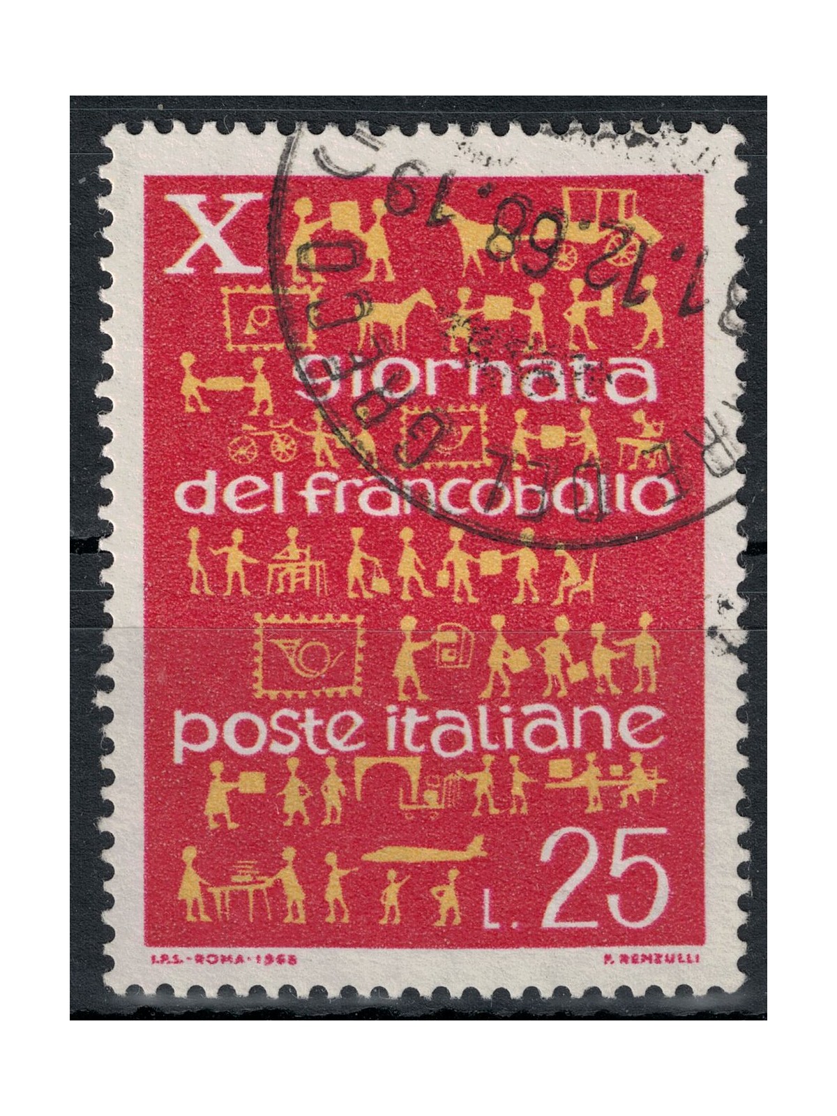 ITALIA 1968 Giornata del francobollo us