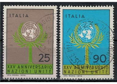 ITALY 1970 Anniversary of the UN 2v us