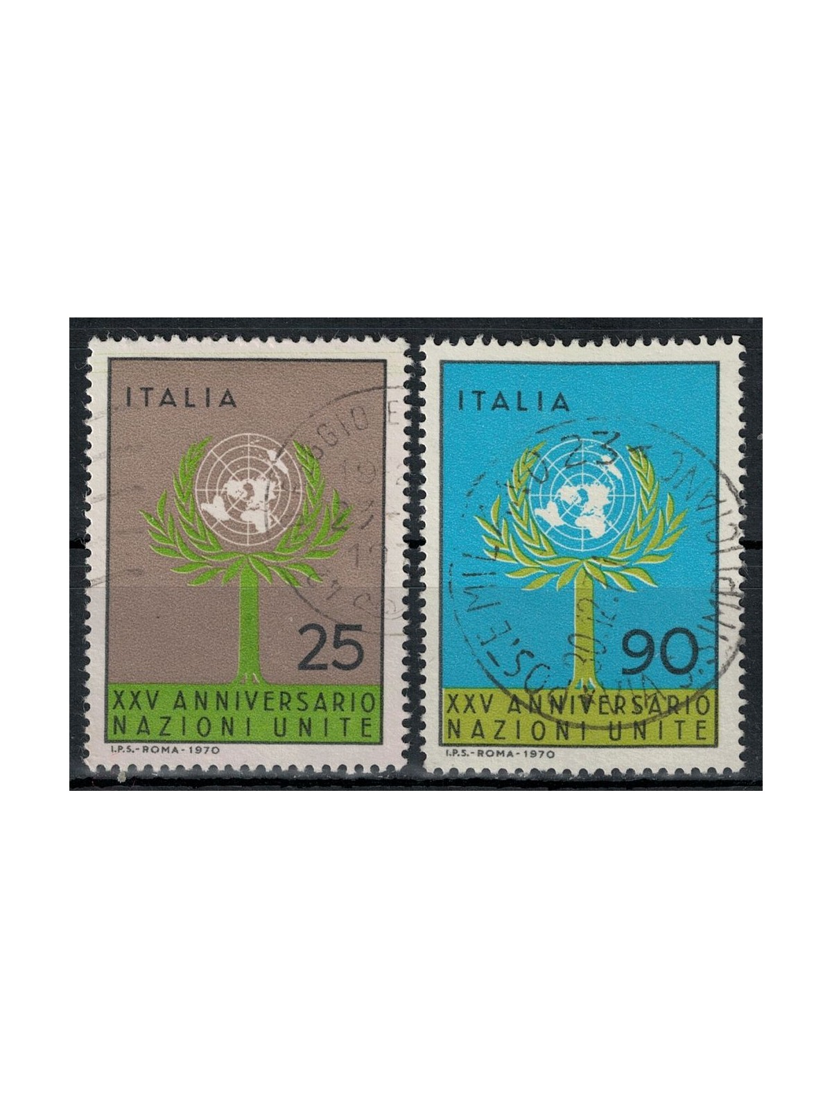 ITALIA 1970 Anniversario dell'ONU 2v us